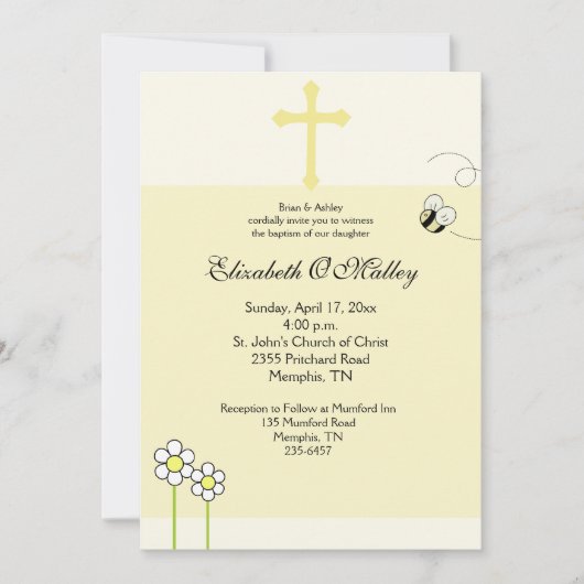 Taufen Dedication Spring beglückte Einladung (Vorderseite)