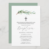 Taufen Einladungen Botanisches Rosmarin (Vorne/Hinten)