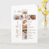 Taufen Foto Collage Crucifix Form Karte (Gelbe Blume)