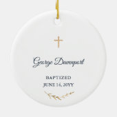 Taufen Geschenk für Junge - Geschenk für maßgeschn Keramik Ornament (Hinten)