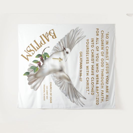Taufen-Hintergrund der Dove Scripture Wandteppich (Vorderseite (Horizontal))