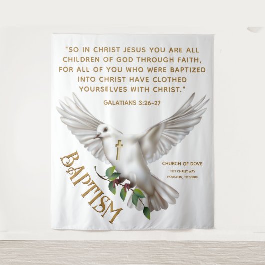 Taufen-Hintergrund der Dove Scripture Wandteppich (Vorderseite)