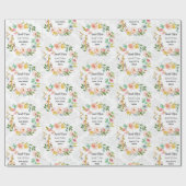 Taufen Name und Datum Überquerung Taube Flora Kran Geschenkpapier (Flach)