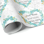 Taufen Name und Datum Überquerung Taube vergessen  Geschenkpapier (Rolleneckpunkt)