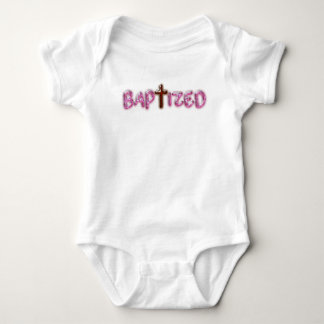 Taufen - Pink Cross Baby Bodysuit - Taufen Geschen Baby Strampler