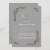 Taufen Rose Einladung (Vorne/Hinten)