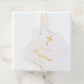Taufenkalligrafie Gold Cross Script einfach Geschenkanhänger (Mit Box)