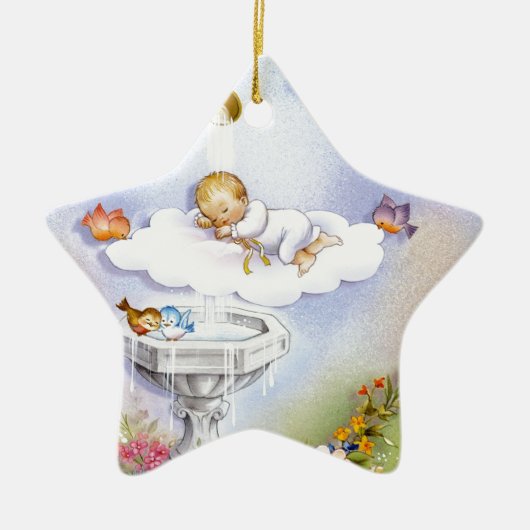 Taufetaufbaby Keramik Ornament (Vorne)