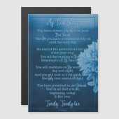 Taufgedicht | Magnetkarte | JW Blue Flowers (Vorne/Hinten)