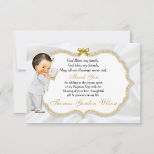 Taufgeschenk Goldkreuz Dankeschön für Babyjungen Dankeskarte