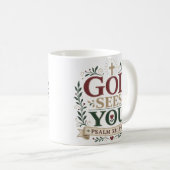 Taufgeschenk 'Gott sieht dich' Kaffeetasse (VorderseiteRechts)