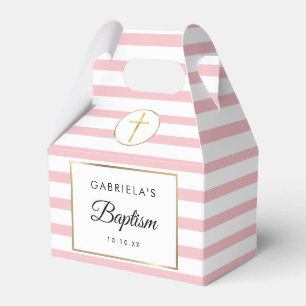 Taufgeschenk Schöne rosa Streifen Geschenkbox Geschenkschachtel