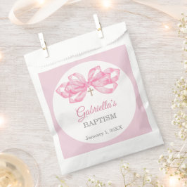 Taufgeschenktasche mit rosa Schleife, benutzerdefi Geschenktütchen