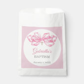 Taufgeschenktasche mit rosa Schleife, benutzerdefi Geschenktütchen (Vorderseite)
