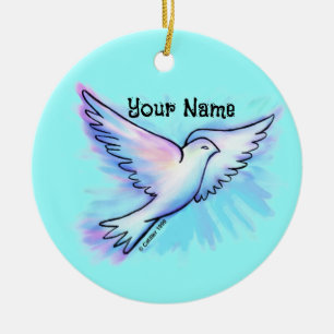 Taufgesinntes-Taube-Christliches-Ornament Keramik Ornament