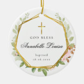 Taufgoldkreuz Keramik Ornament (Vorne)