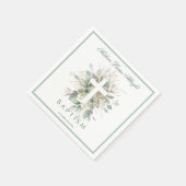Taufgrün Blätter Kreuz Serviette (Ecke)