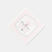 Taufhalo und Kreuzrosa Serviette (Ecke)