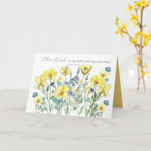 Taufjubiläum Psalmen Schrift Wildblumen Karte (Gelbe Blume)