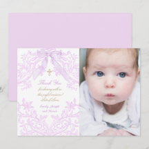 Taufkarte Baby Mädchen Flieder Design Dankeschön