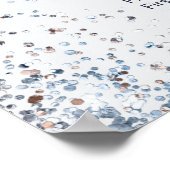 Taufkarte für Aquarellblau und Goldjungen Poster (Ecke)