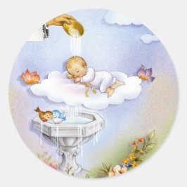 Taufkarte für Baby Runder Aufkleber