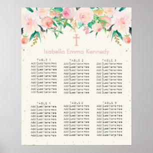 Taufkarte für Blumen Poster