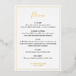 Taufkarte für Schwarze, Weiße und Goldene Foil Boy Folieneinladung