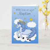 Taufkarte mit blauem Pferd Karte (Gelbe Blume)