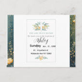 Taufkarte mit Kreuz und Blumen Einladungspostkarte (Vorderseite)