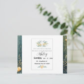 Taufkarte mit Kreuz und Blumen Einladungspostkarte (Stehend Vorderseite)