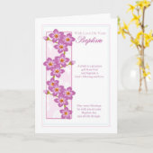 Taufkarte mit rosa Blume Karte (Gelbe Blume)