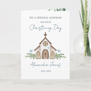 Taufkirche Greenery für den Paten Karte
