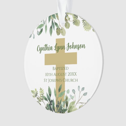 Taufkirche mit Bibelverse Ornament (Vorderseite)