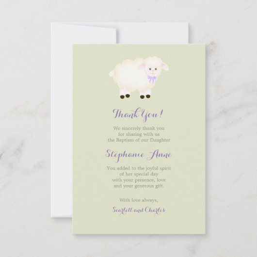 Tauflamm Einladung (Vorderseite)