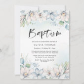 Tauflanung | Blauwinterfloralen Einladung (Vorderseite)