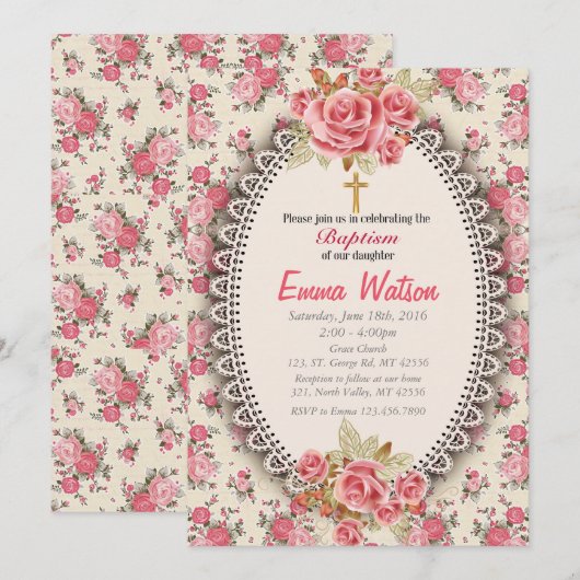 Tauflanung Einladung (Vorne/Hinten)