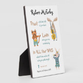 Taufmännchen Niedliche Musical-Tiere mit Bibelvers Fotoplatte (Seite)