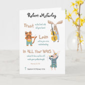 Taufmännchen Niedliche Musical-Tiere mit Bibelvers Karte (Gelbe Blume)