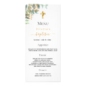 Taufmenü Eukalyptus grünes Kreuz Werbekarte (Vorne)