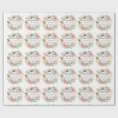 Taufname Datum Kreuztauben Frühlingsblumen Geschenkpapier (Flach)