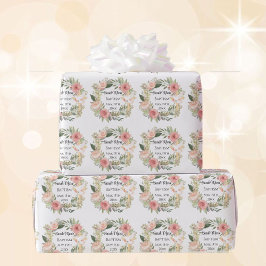 Taufname Datum Kreuztauben Frühlingsblumen Geschenkpapier