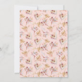 Taufpampas florals Rose Goldpinken Einladung (Rückseite)