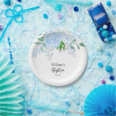 Taufpapierschalen Junge Blau Blume Pappteller (Party)