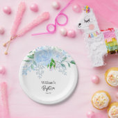 Taufpapierschalen Junge Blau Blume Pappteller (Party)