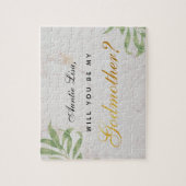 Taufpaten Antrag Laub Faux Gold Schrift Marmor Puzzle (Vertikal)