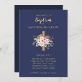 Taufprogramm - Blumenkreuz BLAU Gold Programm (Vorne/Hinten)