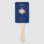 Taufprogramm Fan - Blumenkreuz Blau Fächer (Vorderseite)