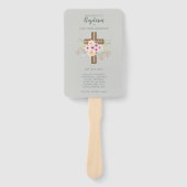 Taufprogramm Fan - Blumenkreuz Grau Fächer (Vorderseite)