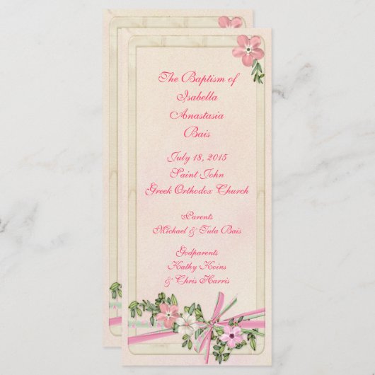 Taufprogramm für Blumen 1/5 Programm (Vorne/Hinten)